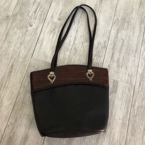 Brighton VNT Black and Brown Leather Tote